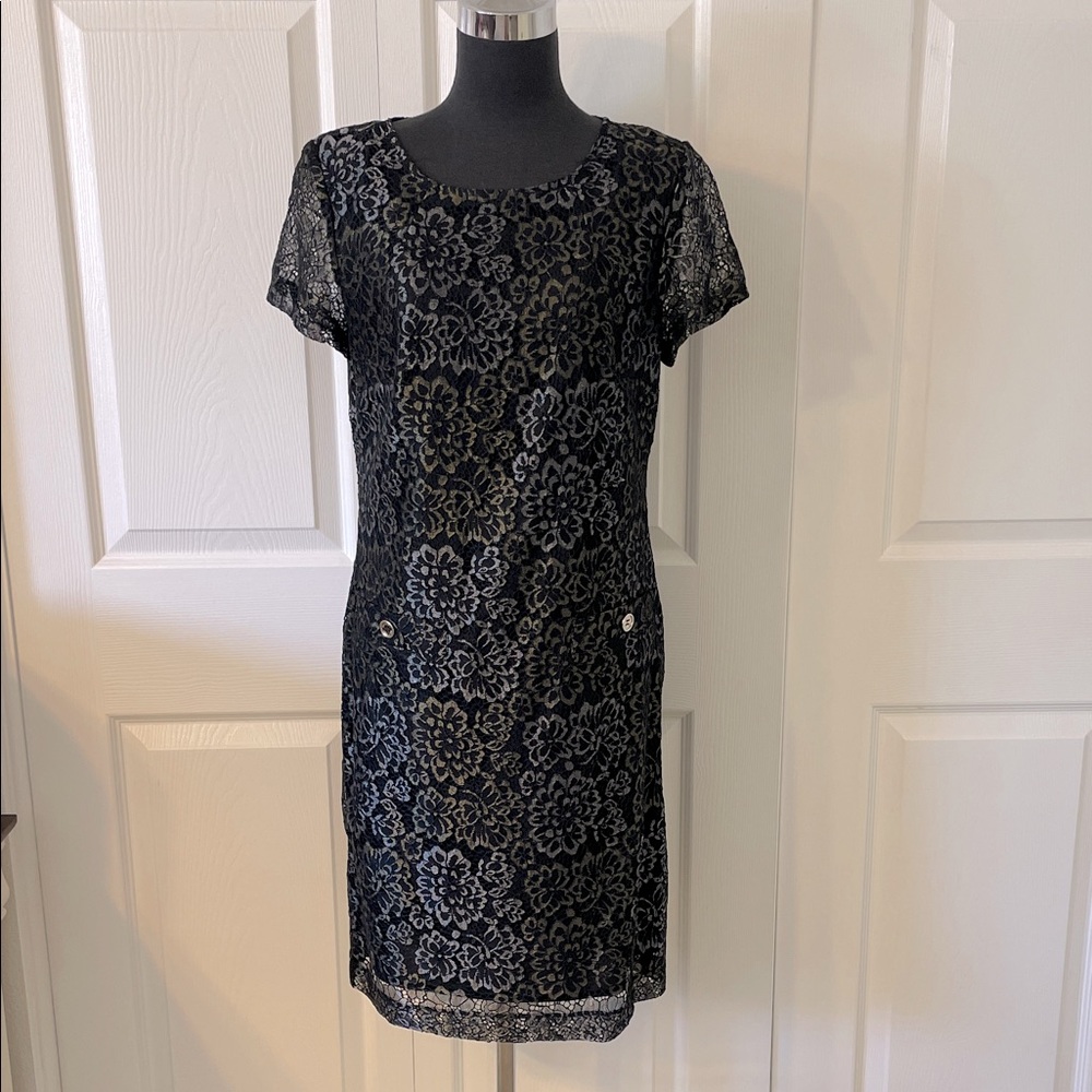 Black Lace Floral Dress